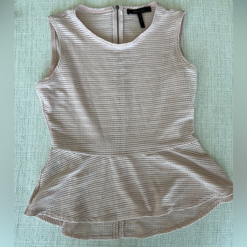 BCBG Pink Peplum Top